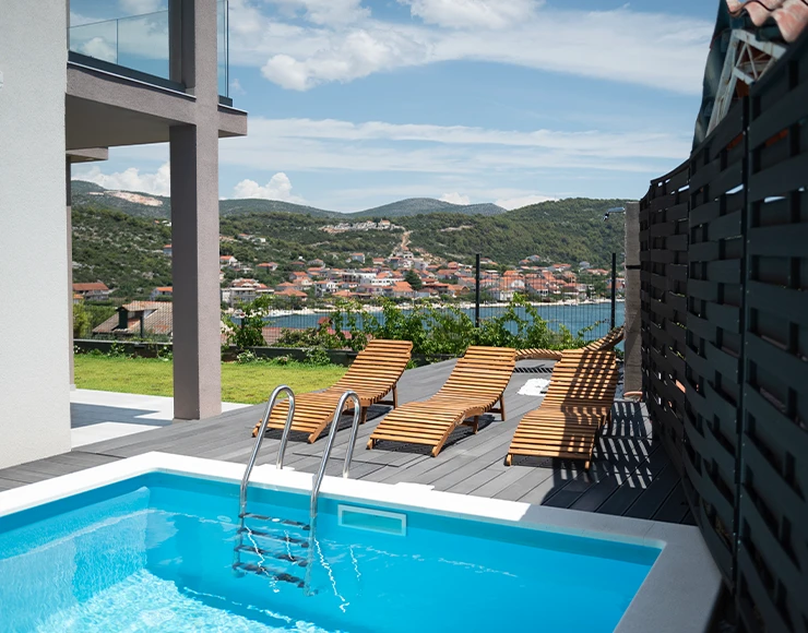 Private villa pool and terrace near Trogir on the Adriatic coast