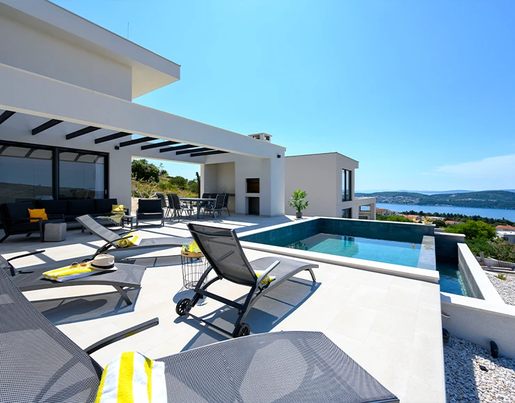 Infinity pool overlooking the Adriatic near Trogir